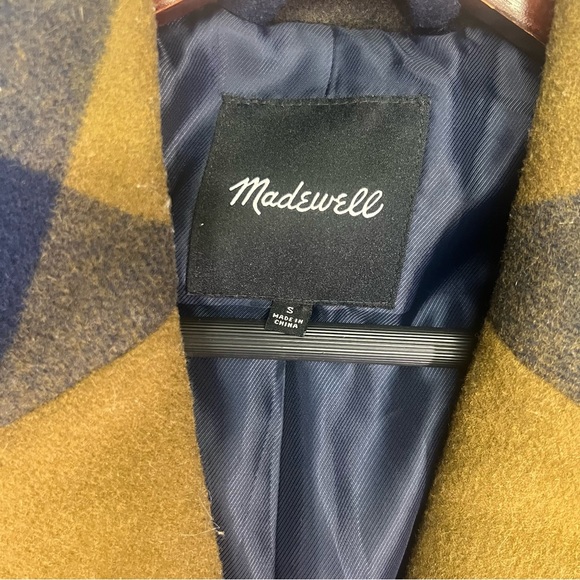 Madewell Elmcourt Wool Coat in Buffalo Check-Billy Buffalo Asparagus Small - Picture 4 of 10